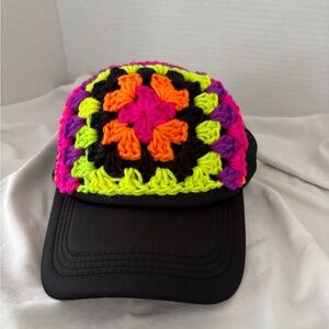Colorful Crochet Trucker Hat